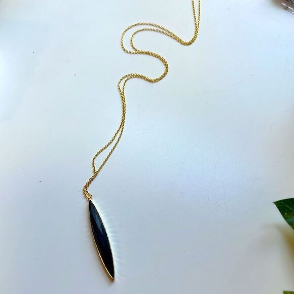 RESTOCKED Gorjana Black Jade Pallisades Adjustable Pendant Necklace - Picture 3 of 3